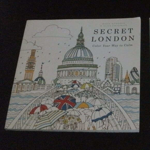 Two Adult Travel Coloring Books SECRET LONDON & SECRET PARIS color your way calm - Picture 2 of 9